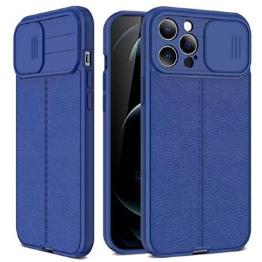 Imagem de Capa de couro para telefone para iPhone 14 13 11 12 Pro Max Mini X XR XS 7 8 Plus Proteção de lente de câmera Capa traseira macia, Azul, Para iPhone 14 Pro