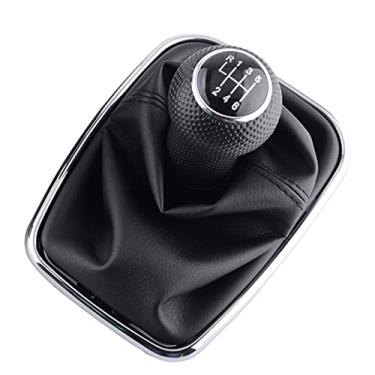 Imagem de Lyqfff Para Volkswagen Golf 4 IV MK4, botão de mudança de marcha de carro de 5/6 velocidades, botão de mudança de marcha de couro manopla de mudança de marcha capa contra poeira