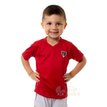 Imagem de Camiseta Infantil São Paulo Vermelha Gola V Oficial