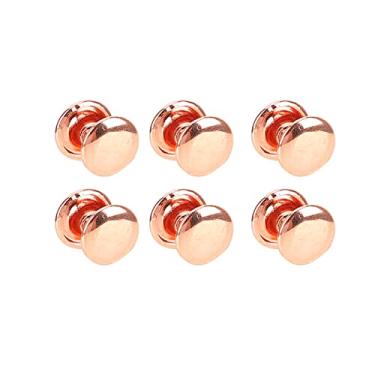 Imagem de Rebites de metal planos, rebites de couro de metal, 100 conjuntos de processo de galvanoplastia resistente à ferrugem brilho forte para cintos (8 x 8 mm)