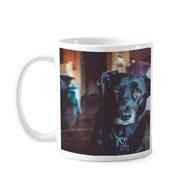 Imagem de Caneca com imagem de animal de estimação de cachorro preto cerâmica xícara de porcelana café louça