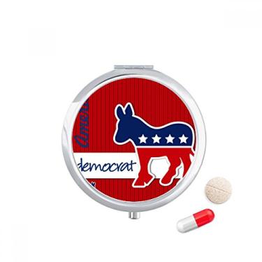 Imagem de Porta-comprimidos Democrata, Emblema America Burro, Porta-remédios