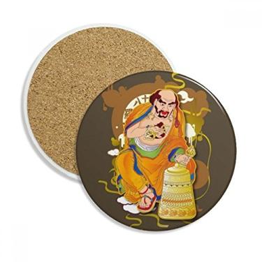 Imagem de Alfândega Dezoito Arhats Caneca porta-copos com proteção de mesa Pedra absorvente