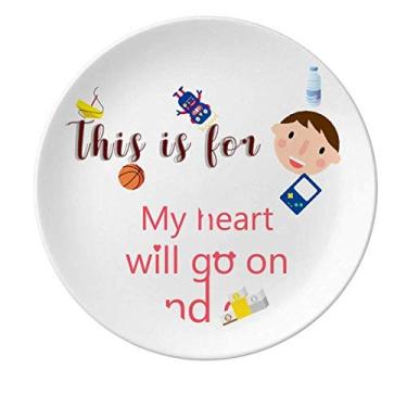 Imagem de Prato de porcelana My Heart Will Go On para jantar redondo, menino