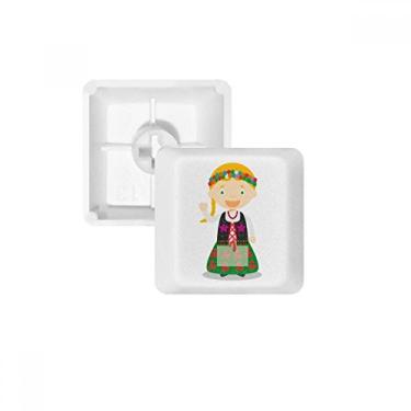 Imagem de Kit de atualização de teclado mecânico PBT com desenho animado da Polônia Smile Blond