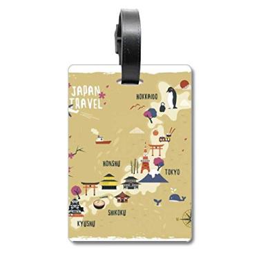 Imagem de Mala de viagem japonesa local com etiqueta para cartão de bagagem, etiqueta para pendurar