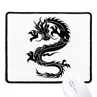 Imagem de Mouse pad Dragon Animal Art Grain contorno borda costurada tapete de borracha para jogos