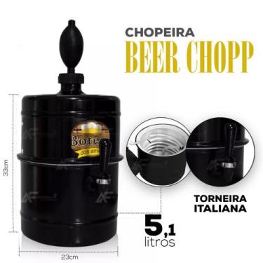 Imagem de Chopeira Portatil Boteco Amigos Preta Personalizada 5,1 Lts - Beer