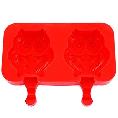Imagem de Molde de sorvete, 10 células, gel de sílica clássico, reutilizável, conjunto de moldes de picolé, picolé, máquina de fazer sorvete, ferramentas para fazer sorvete de crianças com (coruja com capa de 50 raízes)
