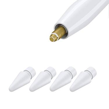 Imagem de Pontas de substituição compatíveis com Apple Pencil iPad Pro de 2 gerações, lápis Logitech Crayon Digital Pencil – Apple Pencil Pencil para iPad Apple Pencil 1 st/Pencil 2 Gen Branco Pacote com 4