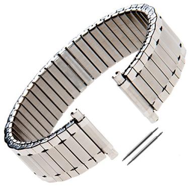 Imagem de Pulseira de relógio Gilden Unissex Expansão 17-22 mm Aço inoxidável extra longo 532, Stainless Steel