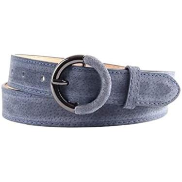 Imagem de Cinto De Couro Genuíno Feminino Cintos De Moda Feminina Para Homens Cinto Redondo,Azul-marinho,42 Polegadas/105 Cm,Constructive23