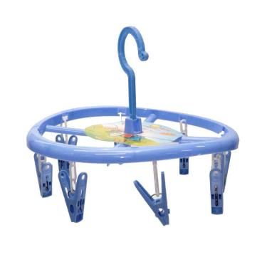 Imagem de Mini Varal Roupas com 8 Prendedores 23cm Azul - Quanhe
