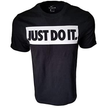 Imagem de Nike Men's Just Do It Box Crewneck T-Shirt (Medium, Black/White)