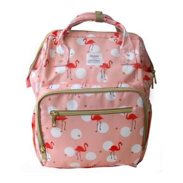 Imagem de Mochila Bolsa Maternidade Flamingo Impermeável Himawari (Rosa)