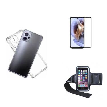 Imagem de Kit Braçadeira Motorola Moto G53 + Película De Vidro 3D + Capa