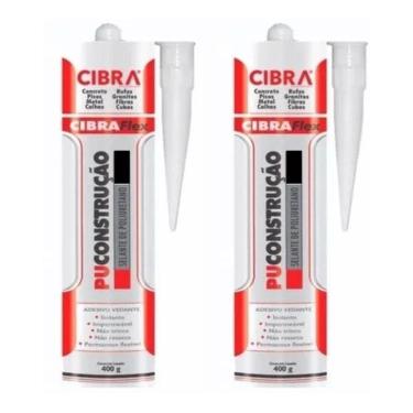Imagem de 02 Selante Adesivo Poliuretano Cibra Pu Construção 400 Preto