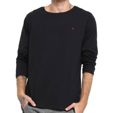 Imagem de Camiseta Replay Masculina Manga Longa Embroidered Logo Preta-Masculino