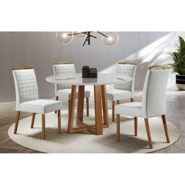 Imagem de Sala de Jantar Moderna com 4 Cadeiras 1,10x1,10m - Jasmin - Requinte Salas