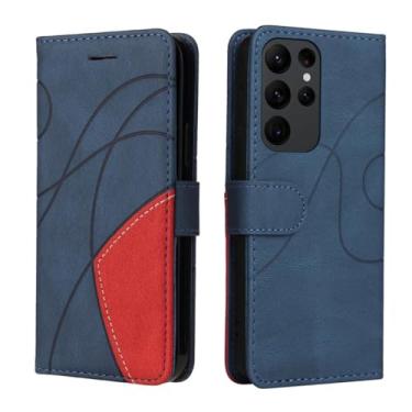 Imagem de YOGISU Capa de telefone tipo carteira de couro para Samsung Galaxy S23 Ultra S22 Plus S21 S20 FE S10 S9 S8 Note 20 10 Flip Stand Cover Bag, azul, para Samsung S20