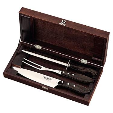 Imagem de Jogo Churrasco Inox Polywood com Maleta - Tramontina