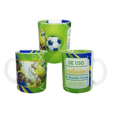 Imagem de Caneca Vidro Personalizado Uso Exclusivo Campo de Futebol