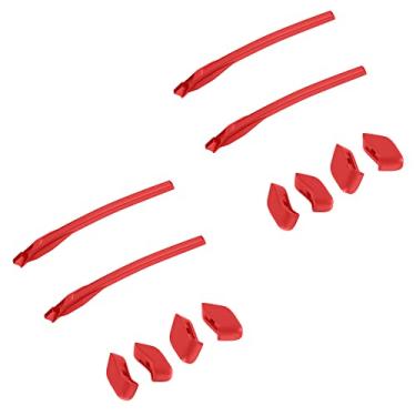 Imagem de SAUCER Peças de nariz e meias de reposição kit de borracha com manga de têmpora compatível com óculos de sol Oakley Flak 2.0 OO9295 | Flak 2.0 XL OO9188 óculos de sol - vermelho + vermelho