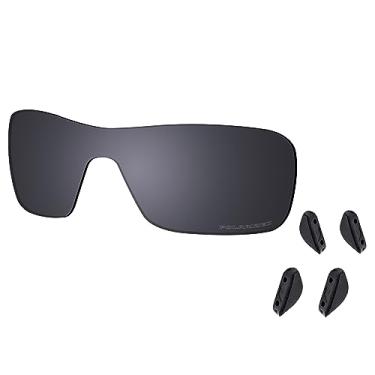 Imagem de SAUCER Lentes de substituição premium para óculos de sol Oakley Turbine Rotor OO9307 High Defense – Escudo preto polarizado