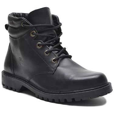 Imagem de Bota Coturno Tático Masculina Punk Rock Couro Legítimo Tamanho Especial (Preto, BR, Adulto, Numérico, 36)