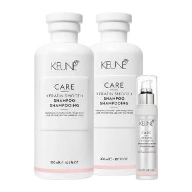 Imagem de Kit Keune Care 2X Keratin Smooth Shampoo 300ml, Smooth Serum 25ml - Ke