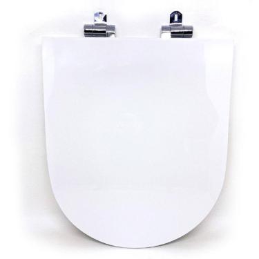 Imagem de Assento Sanitário Poliéster para Louça Next docol Slow Close Cromado Branco