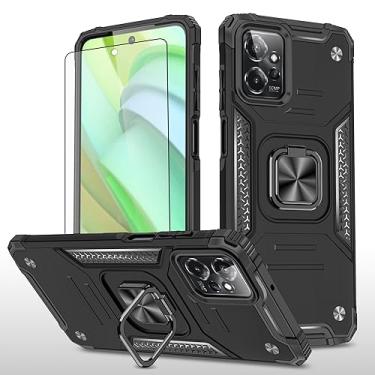 Imagem de Asuwish Capa de celular para Motorola Moto G Power 5G 2023 com protetor de tela de vidro temperado e suporte de anel suporte fino híbrido protetor móvel acessórios para celular GPower G5 feminino