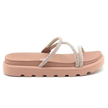 Imagem de Papete Feminina Vizzano Ouro Rosado Pedraria Tamanco Casual