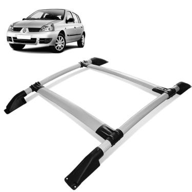 Imagem de Rack de Teto Bagageiro Clio 1996 a 2016 Tubolar Prata