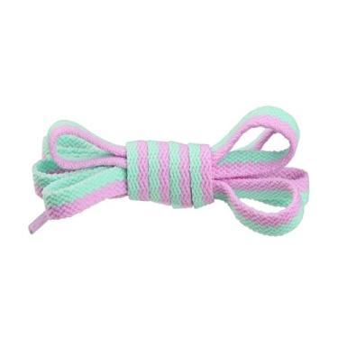 Imagem de Cadarços Duplos Planos De Cor Misturada Cadarços De Tênis Colorido Cadarços Acessórios(Color:Color No.1,Size:100cm)