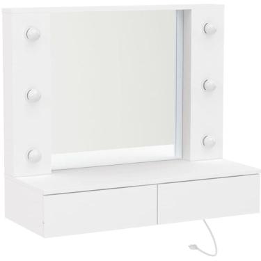 Imagem de Penteadeira de Parede com Espelho 2 Gavetas Arujá Politorno