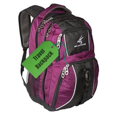 Imagem de Exos Mochila Commuter – Mochila acolchoada para laptop de 29L para trabalho – Mochila com compartimento para laptop – Cabe em computadores de até 17 polegadas, Roxo/preto, 29L, Commuter