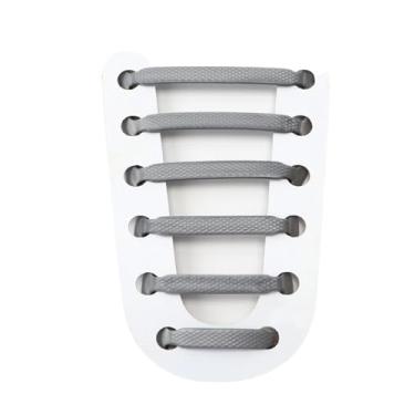 Imagem de Cadarços De Silicone Para Sapatos Sem Cadarço Cadarços Elásticos Tênis Crianças Adulto Cadarço De Borracha Tamanho Único Para Todos Os Sapatos(GRAY)