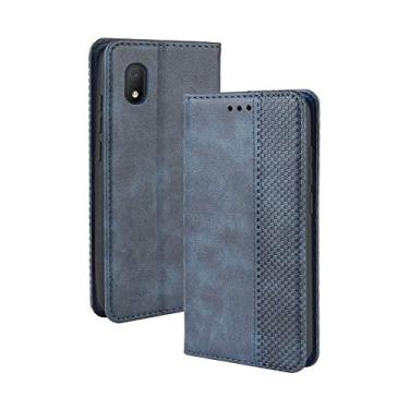 Imagem de Capa para Alcatel 1B 2020, capa flip carteira com suporte de couro para Alcatel 1B 2020, capa magnética retrô para celular, capa carteira com compartimentos para cartão