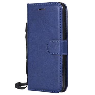 Imagem de Capa de telefone com flip da moda Capa de cor sólida para Samsung Galaxy S20 Fe S21 S10 S9 S8 Plus A21S A42 A52 A72 A10 A20E A40 A50 A51 Tampa de slot de cartão, azul, para M20