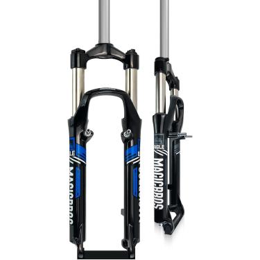 Imagem de Garfo de suspensão para bicicletas de montanha de 26 polegadas, 1 1/8 de tubo reto Garfos dianteiros para bicicletas de montanha Garfo mecânico de viagem de 100 mm Bloqueio manual QR 9 mm Fr