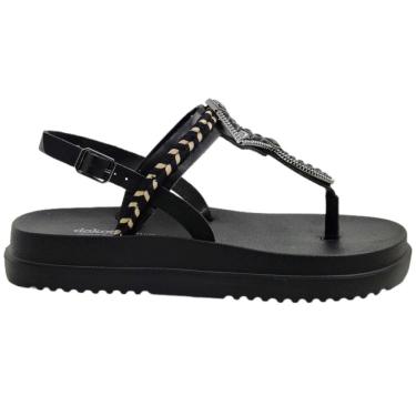 Imagem de Sandália Feminina Casual Dia a Dia com Pedrarias Flatform Dakota Y7834