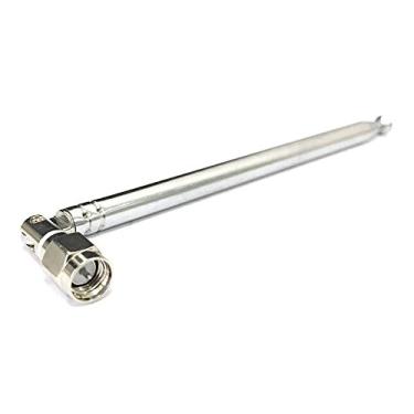 Imagem de E-outstanding Antena telescópica, antena conector macho SMA de 7 seções, scanner de rádio DVB-T VHF UHF para rádio TV DIY