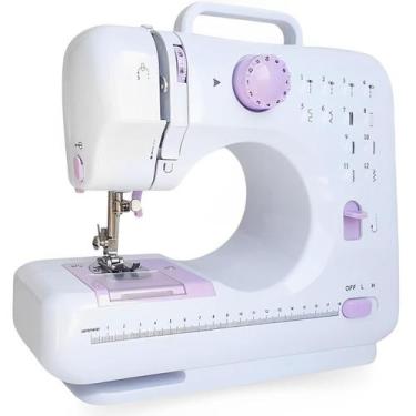 Imagem de Máquina de Costura Multifuncional Portátil Branca Kit de Costura e Agu