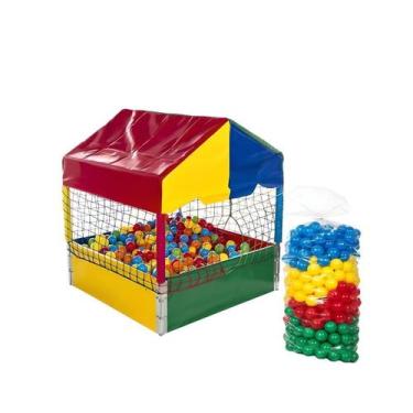 Imagem de Piscina de Bolinhas Quadrada 1,00m Premium 500 Bolinhas Coloridas - Ro