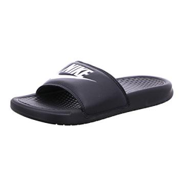 Imagem de Nike Sandália masculina Benassi Slide - Preta - Tamanho 11, Preto/branco