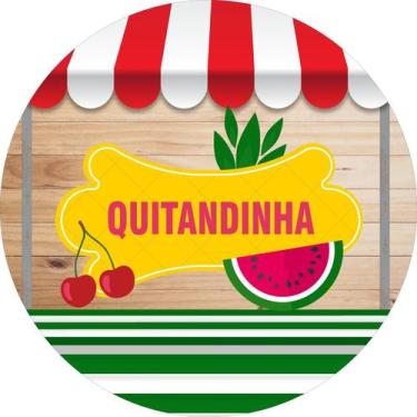 Imagem de Painel de Lona Redondo Quitandinha Feira Frutas - Fabrika de Festa