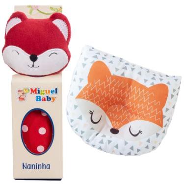 Imagem de Kit Naninha + Travesseiro Bebê Anatômico Apoio Cabeça - Enxovais Helo,