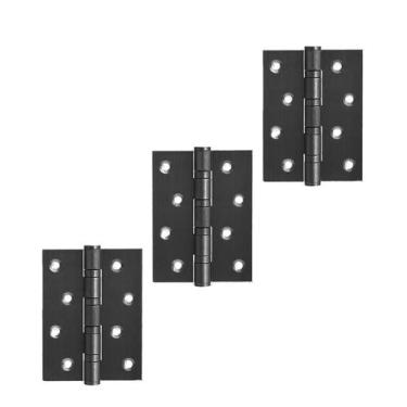 Imagem de Dobradiça 4 x 3 Inox Preto 3 Unidades Unica