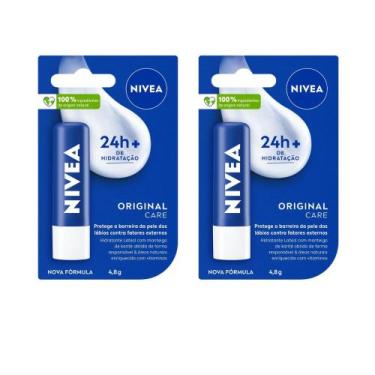 Imagem de Kit 2 Hidratante Labial Nivea Original Care 4,8g
